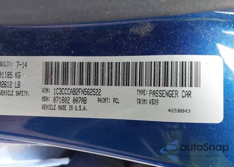 2015 Chrysler 200 Limited из США, поврежденный, VIN 1C3CCCAB2FN562522